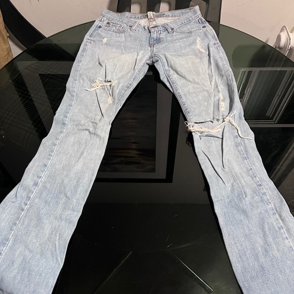 Abercrombie & Fitch light wash distressed jeans - Picture 1 of 5